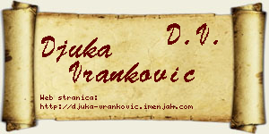 Đuka Vranković vizit kartica